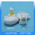 Excellent design ceramic egg cups with cute rabbit figurine